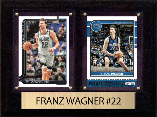 Franz Wagner Orlando Magic 2026 2025 2024 Topps Prizm Hoops Panini 2 Card Gift Plaque 6X8