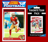 2024 SCORE NFL San Francisco 49ers Team Set Brock Purdy CMAC Deebo Rice + 20 Card Team Pack Joe Montana