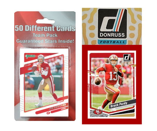 San Francisco 49ers Team Pack 50 Cards Montana + 2023 Donruss Team Set Purdy
