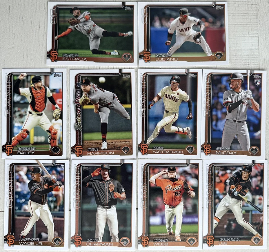 2024 Baseball Team Pack Giants 20 Card Pack Buster Posey + 2025 Topps Series 1 Team Set Jung Hoo Lee Luciano