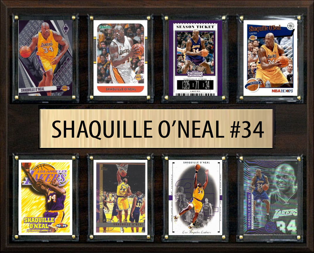 Shaquille O'Neal LA Lakers Plaque 8 Cards 2025 2024 Donruss Prizm SCORE Mosaic 12x15