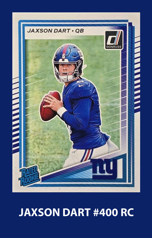 2025 DONRUSS Jaxson Dart #400 New York Giants RC Rated Rookie