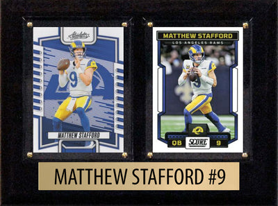 Matthew Stafford Score Donruss 2023 2024  2 Card 6" x 8" Plaque LA Rams