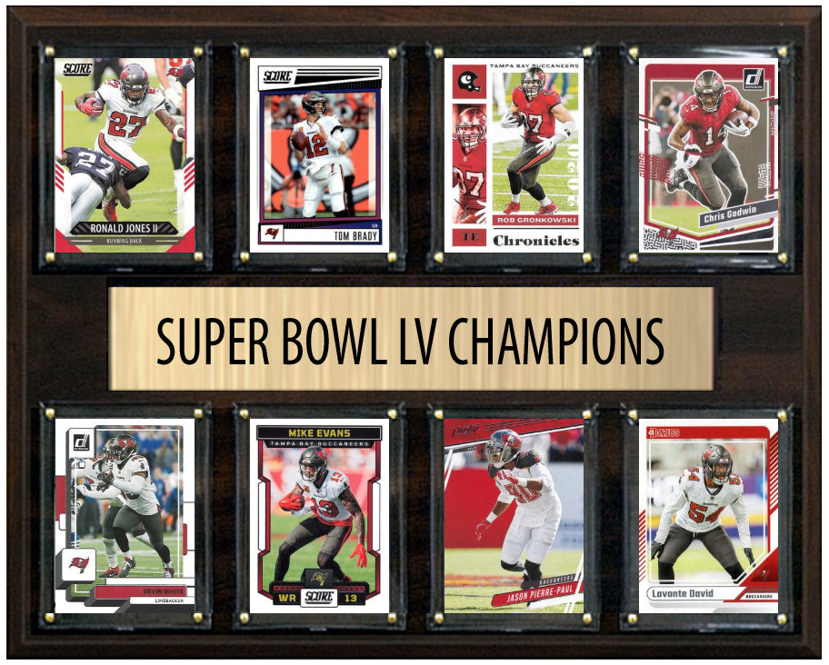 Tampa Bay Buccaneers Super Bowl LV 55 Champions 12" x 15" Eight-Card Plaque Tom Brady Donruss