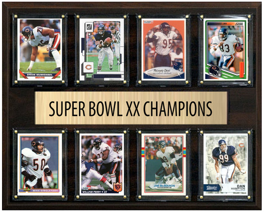 Chicago Bears Super Bowl XX Champions 12" x 15" Eight-Card Walter Payton Donruss Topps