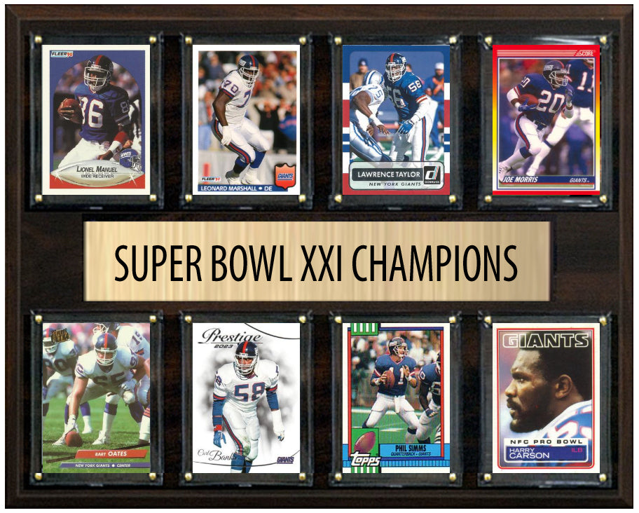 New York Giants Super Bowl XXI Champions 12" x 15" Eight-Card Lawrence Taylor Donruss Topps (Copy)