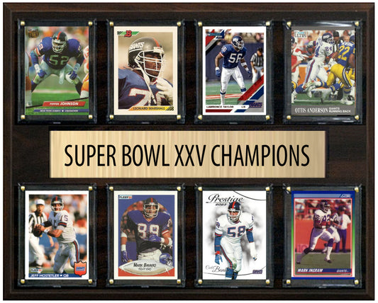 New York Giants Super Bowl XXV Champions 12" x 15" Eight-Card Lawrence Taylor Donruss Topps