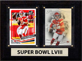 Super Bowl LVIII Patrick Mahomes Kansas City Chiefs 2023 2 Card Plaque