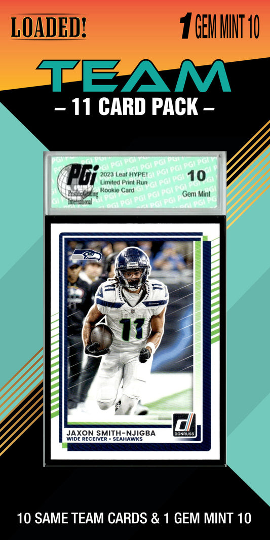 NFL 10 Card Graded Seattle Seahawks Pack