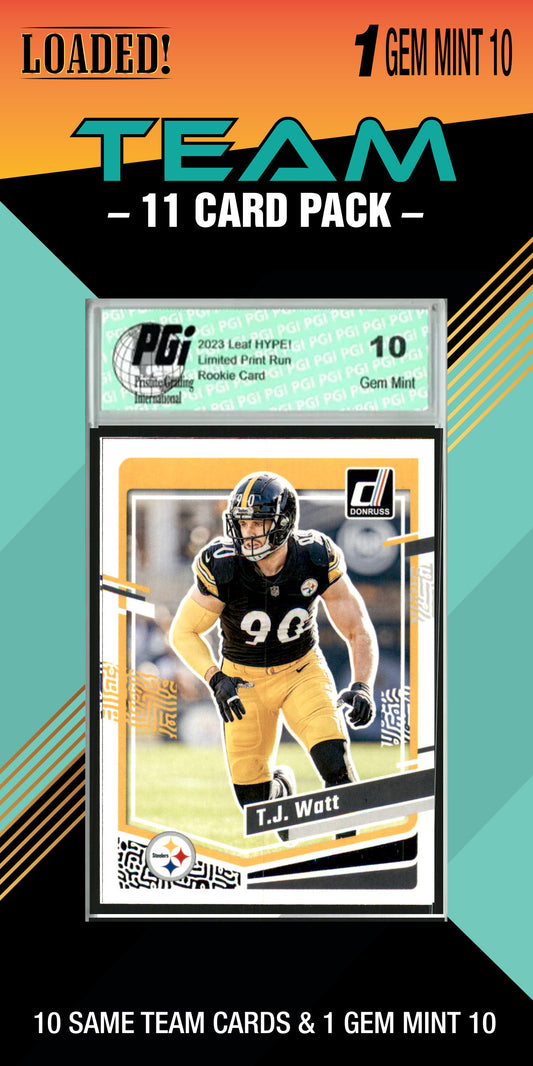 NFL 10 Card Graded Pittsburgh Steelers Pack
