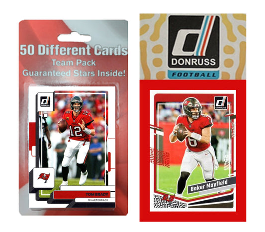Tampa Bay Buccaneers Team Pack 50 Cards Tom Brady + 2023 Donruss Team Set