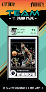 NBA Minnesota Timberwolves Trading Card Pack — 11 Cards with 1 Graded Slab