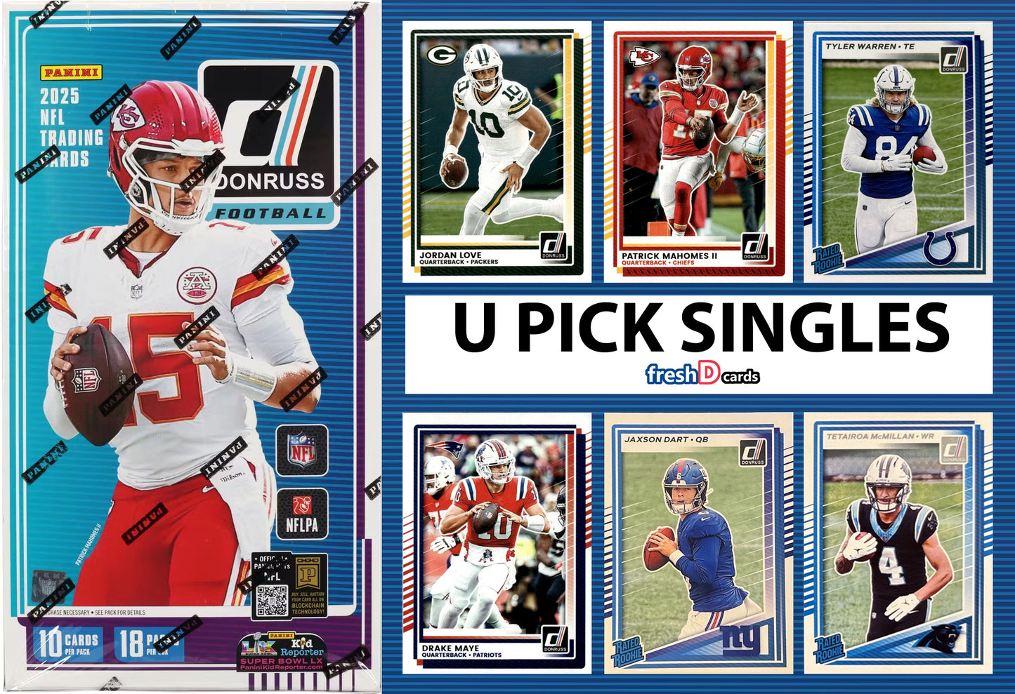 2025 Donruss U PICK - Complete Your Set - 1-200 - Mahomes  Nix Maye Josh Allen