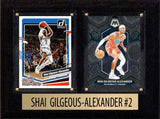 Shai Gilgeous-Alexander SGA OKC Thunder #2 2023 2024 2025 Donruss Hoops Card Plaque 6x8