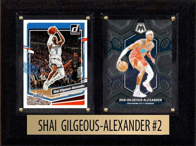 Shai Gilgeous-Alexander SGA OKC Thunder #2 2023 2024 2025 Donruss Hoops Card Plaque 6x8