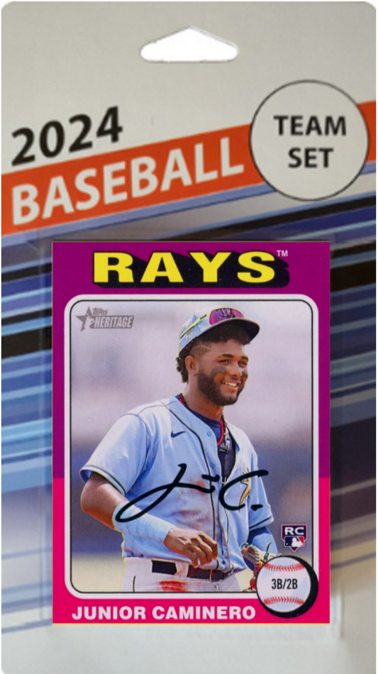 2024 Topps Heritage 1975 Team Set Tampa Bay Rays Caminero RC Curtis Mead
