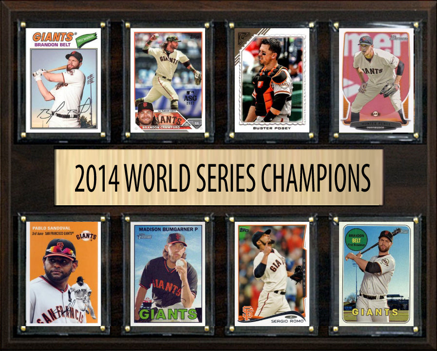 San Francisco Giants 2014 World Series Plaque 8 Cards Topps Bowman Posey Bumgarner