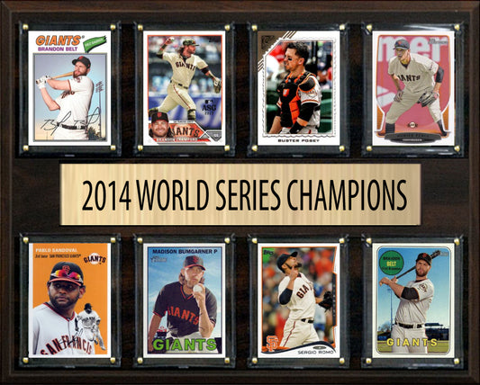 San Francisco Giants 2014 World Series Plaque 8 Cards Topps Bowman Posey Bumgarner