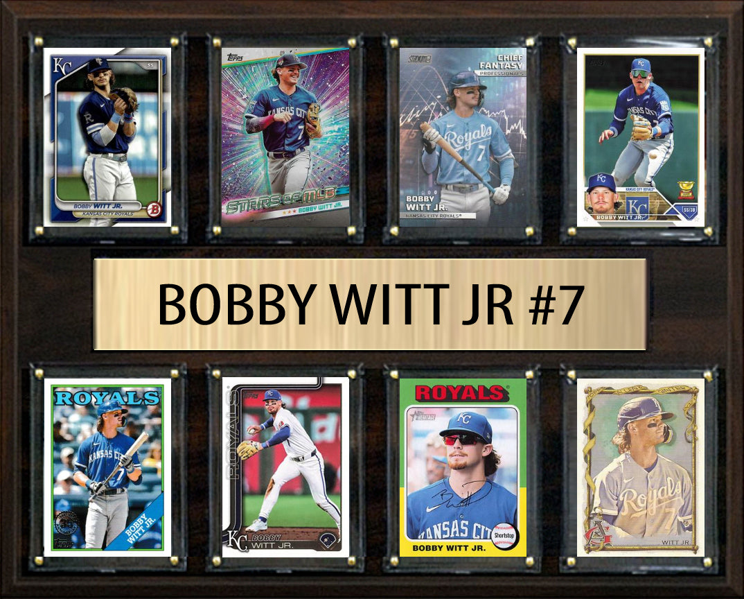 Bobby Witt Jr Kansas City Royals Plaque 8 Cards 2025 2024 Topps Bowman Stadium Club