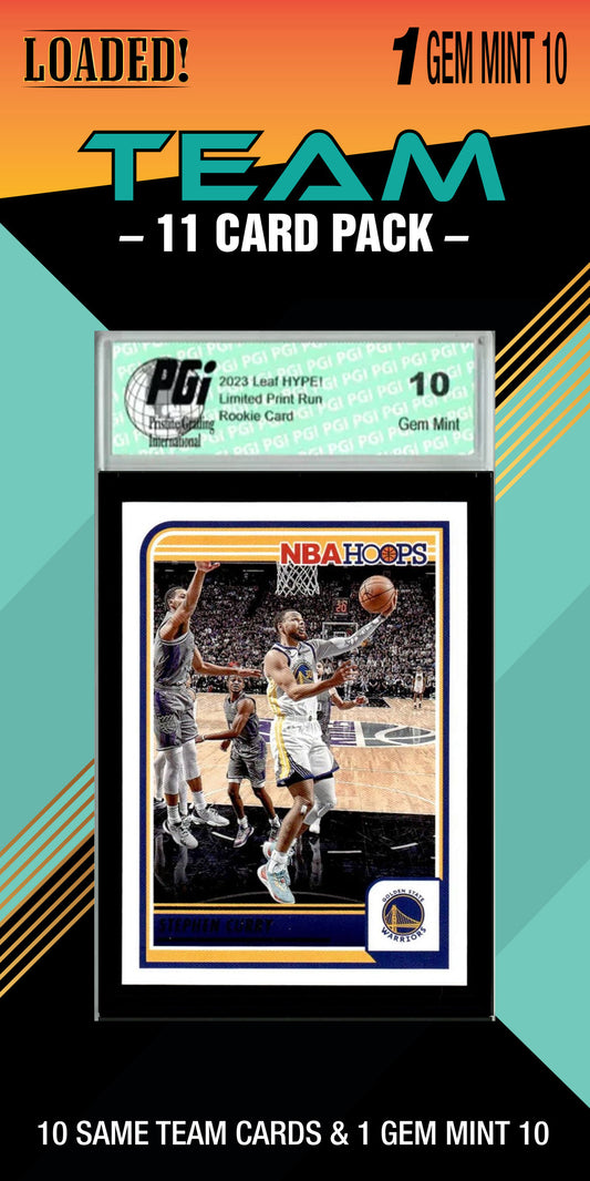 NBA Golden State Warriors Trading Card Pack — 11 Cards with 1 Graded Slab