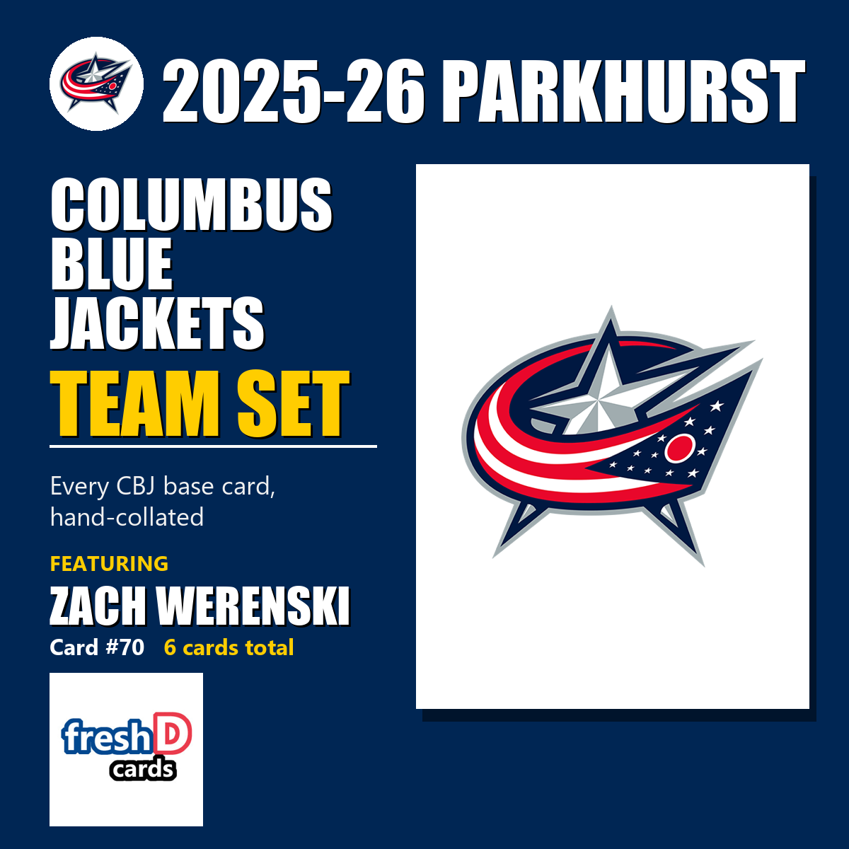 Columbus Blue Jackets 2025-26 Parkhurst team set