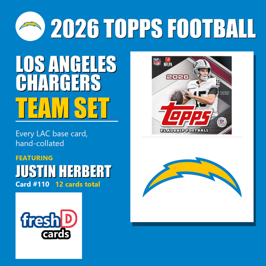 Los Angeles Chargers 2026 Topps Football team set