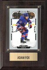 Adam Fox New York Rangers Fan Gift Plaque 4x6 1 Card Upper Deck, Parkhurst, O-Pee-Chee, Topps 2024 2025 2026