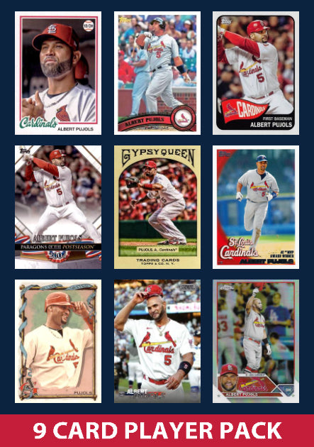 Albert Pujols St Louis Cardinals 9 Card Legend Pack Topps Bowman 2025 2024 2023 plaque
