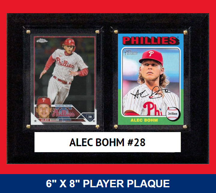 Alec Bohm Philadelphia Phillies 2024 Topps 2023 Card Plaque 6x8 hand-collated team set