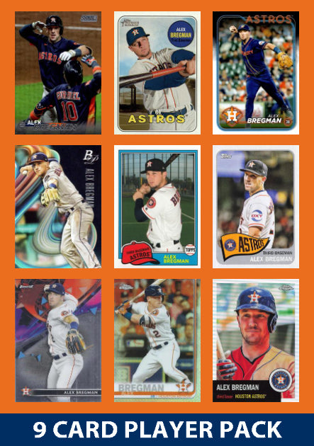 Alex Bregman Houston Astros 9 Card Player Pack 2024 2023 Topps Bowman plaque