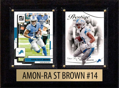 Amon-Ra St Brown 2024 2023 Donruss Score Panini Card Plaque 6x8 Detroit Lions hand-collated team set