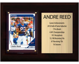 Andre Reed Buffalo Bills Hall of Fame Stats Plaque 6x8 1 Card Prizm, Donruss, Score 2024 2025 2026