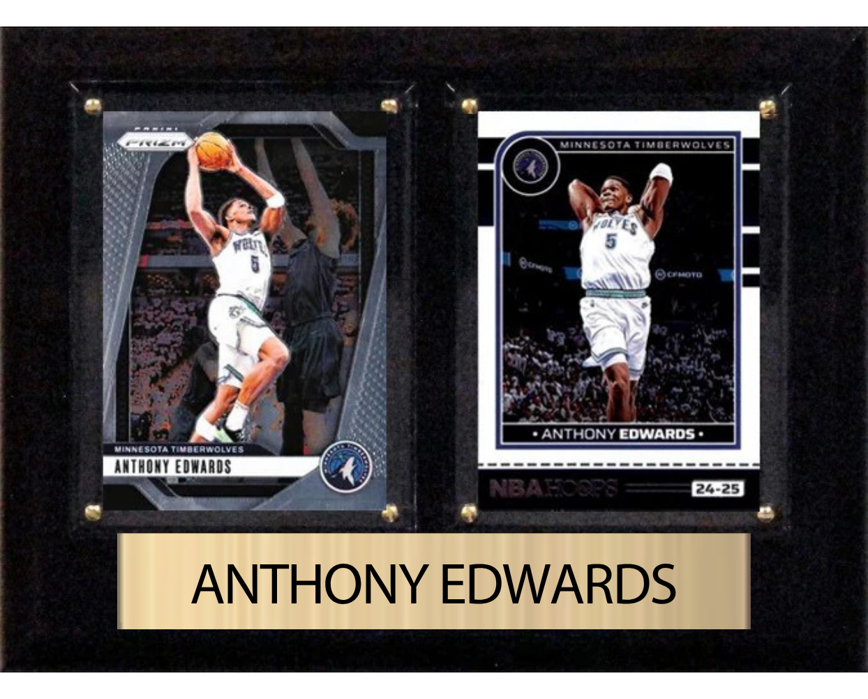 Anthony Edwards Minnesota TimberWolves 2025 2024 2023 Donruss Hoops Card Plaque 6x8 hand-collated team set