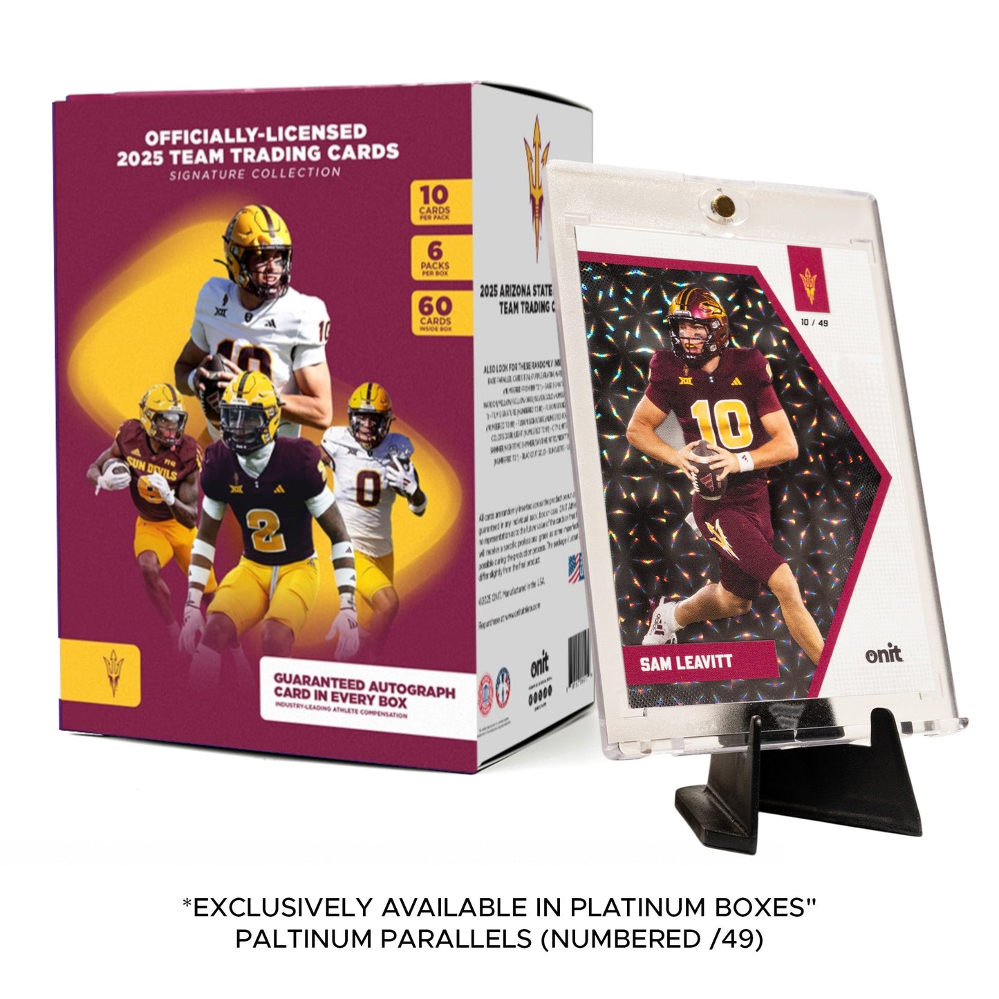 Arizona State University Football 2025 Trading Cards - Platinum Box hand-collated team set