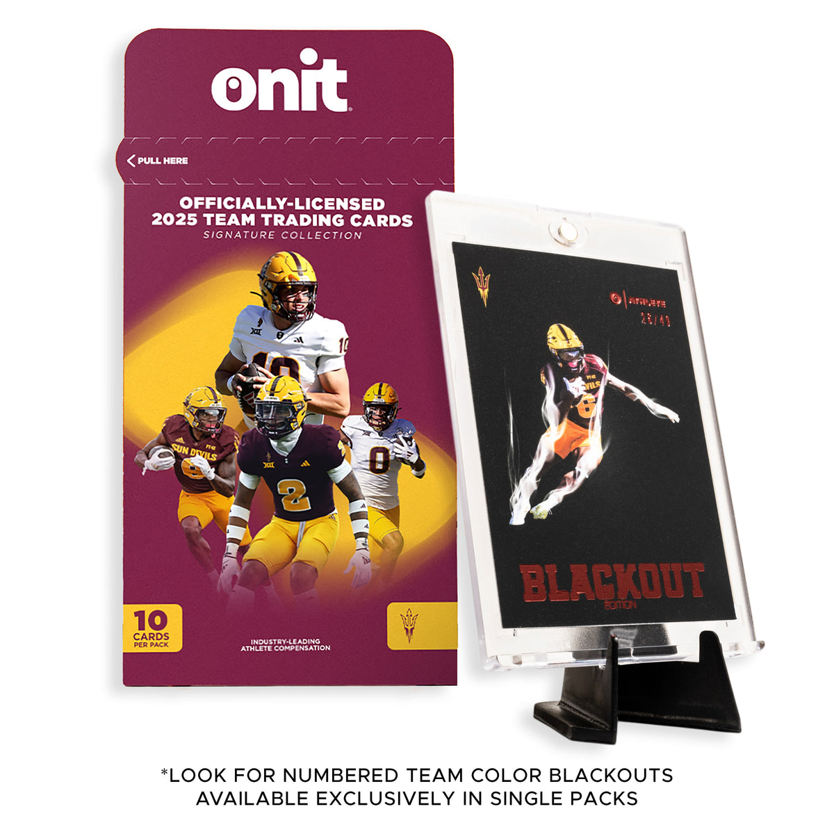 Arizona State University Football 2025 Trading Cards - Single Pack hand-collated team set