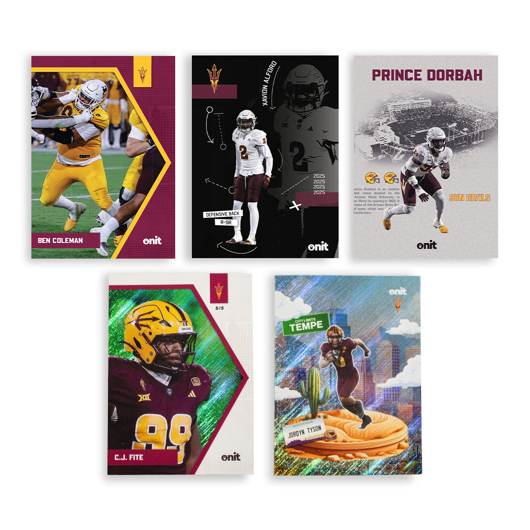Arizona State University Football 2025 Trading Cards - Platinum Box hand-collated team set