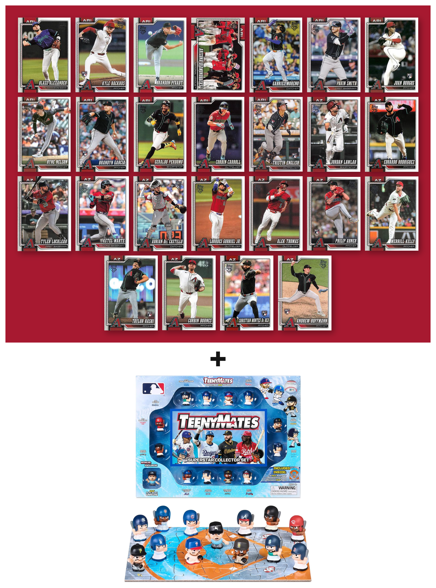 MLB TeenyMates Figures Gift Set + 2026 Topps Series 1 & 2 Team Set of Your Choice Judge Ohtani Skenes