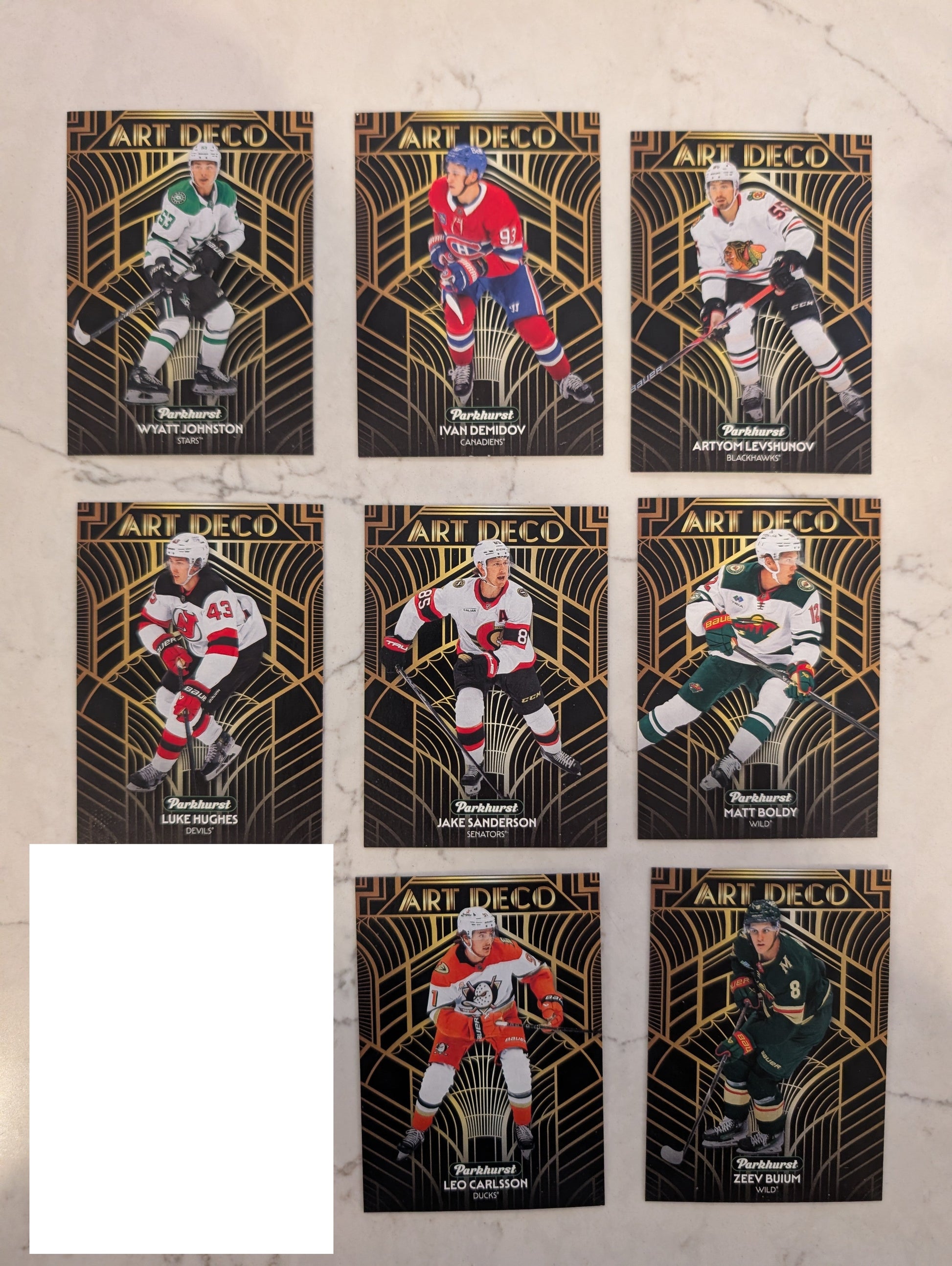 2025-26 Parkhurst Art Deco starter set - 8 cards