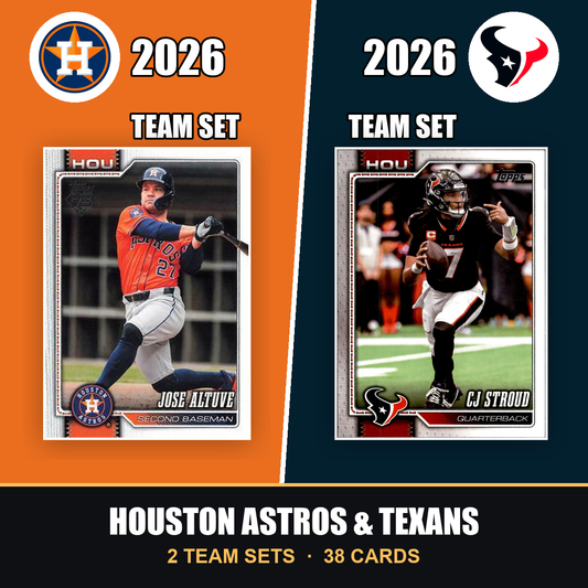 2026 Topps Houston Astros & Texans Team Set Combo - Baseball + Football 2-Sport Bundle - Altuve & CJ Stroud