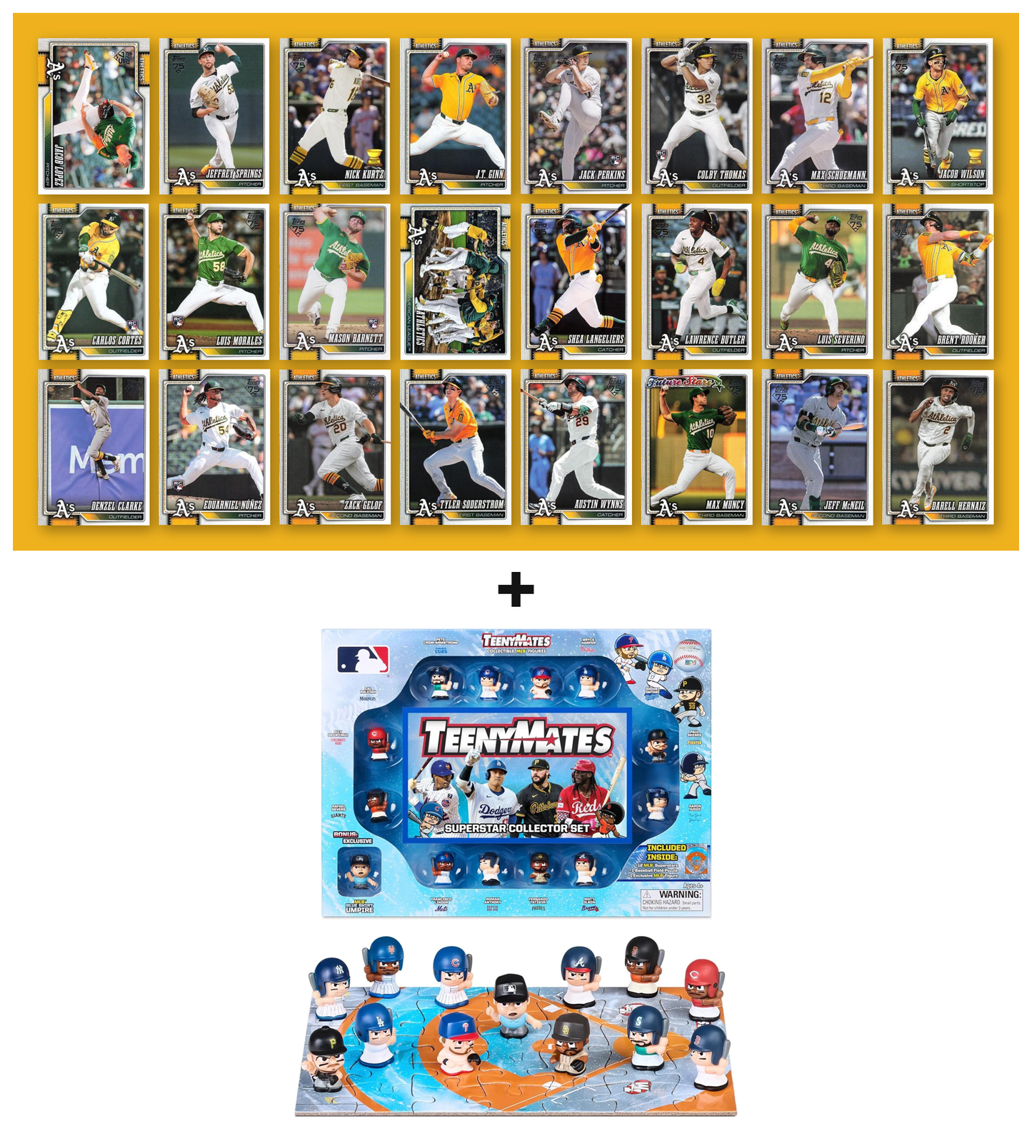MLB TeenyMates Figures Gift Set + 2026 Topps Series 1 & 2 Team Set of Your Choice Judge Ohtani Skenes