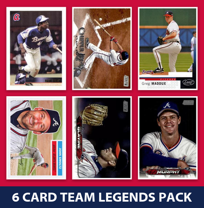 Atlanta Braves 6 Card Legends Pack 2023 Topps Bowman Hank Aaron Chipper