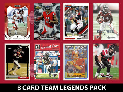 Atlanta Falcons 8 Card Legends Pack Donruss Topps Panini Deion Sanders Matt Ryan plaque