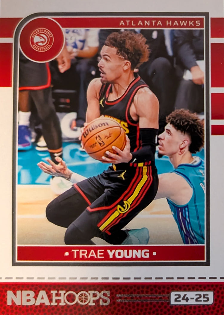 Atlanta Hawks Multiyear Pack 20 Cards Dominique Wilkins + 2024-25 HOOPS Team Set Trae Young plaque