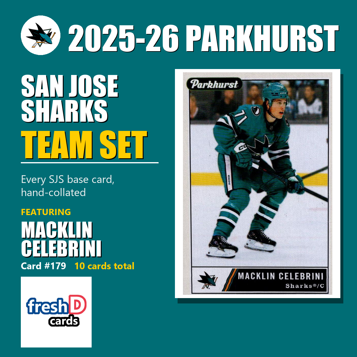 San Jose Sharks 2025-26 Parkhurst team set