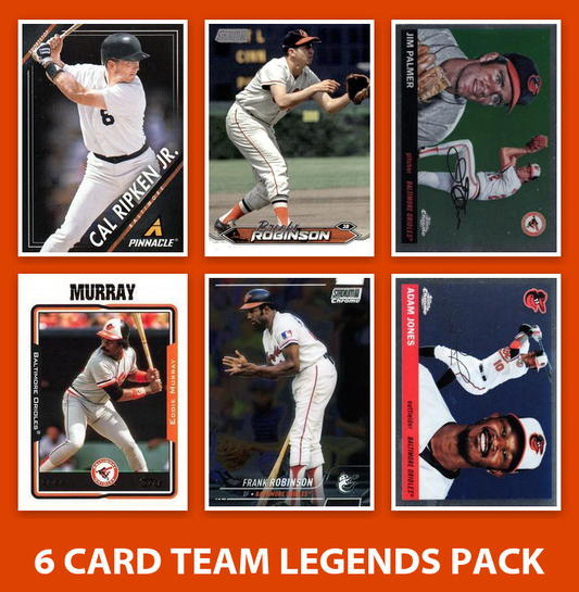 Baltimore Orioles 6 Card Team Legends Pack 2023 Topps Bowman Cal Ripken Palmer