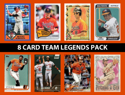 Baltimore Orioles 8 Card Team Legends Pack 2023 Topps Bowman Cal Ripken Palmer plaque