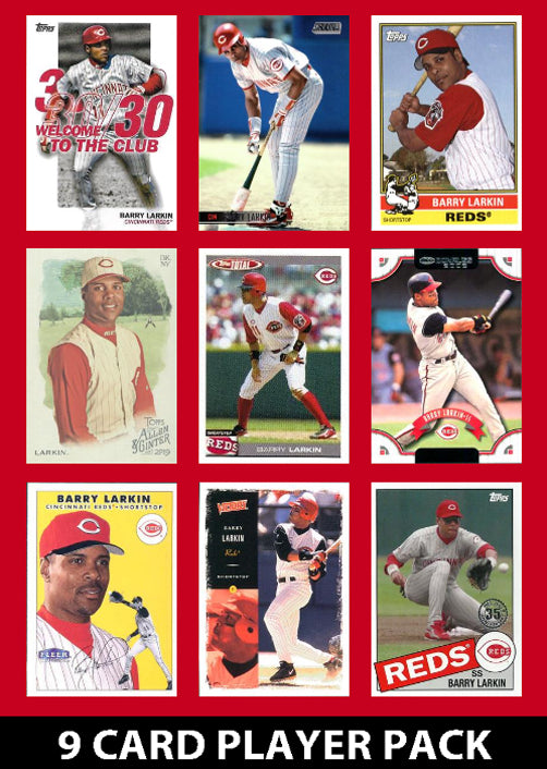 Barry Larkin Cincinnati Reds 9 Card Legend Pack Topps Bowman 2025 2024 1990s plaque