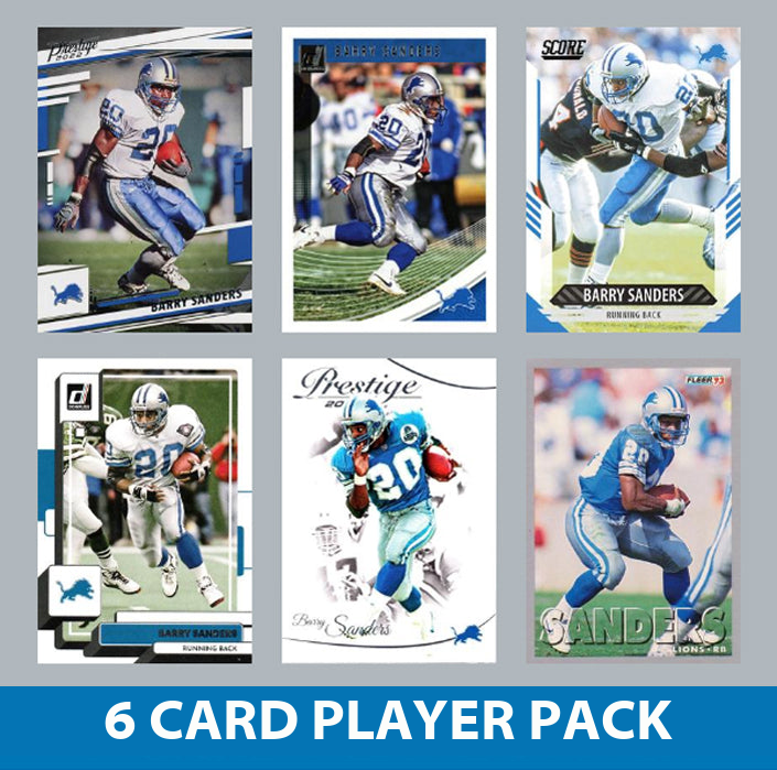 Barry Sanders 6 Card Legend Pack 2024 2025 Donruss Topps Panini Score Detroit Lions