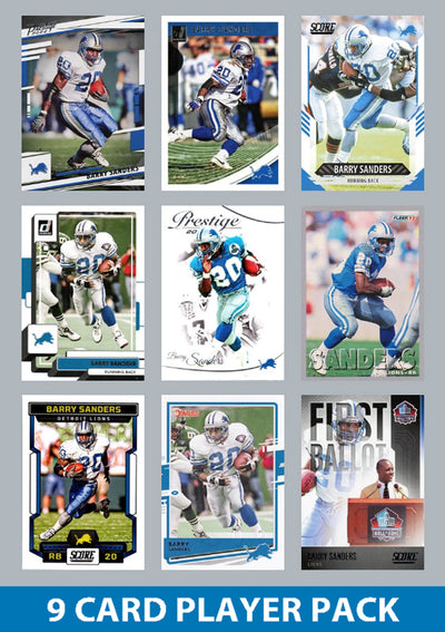 Barry Sanders 9 Card Legend  Pack 2024 2025 Donruss Topps Panini Score Detroit Lions plaque