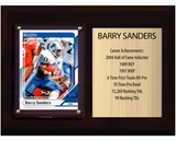 Barry Sanders Detroit Lions Hall of Fame Stats Plaque 6x8 1 Card Prizm, Donruss, Score 2024 2025 2026